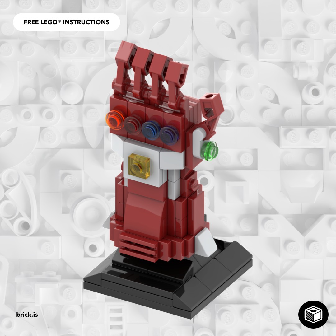 Free instructions for the Mini LEGO version of the Marvel Iron Man, Nano Gauntlet