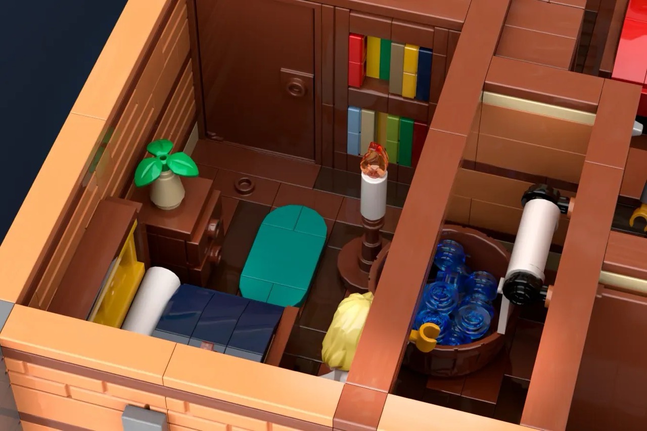 A LEGO® Ideas project is a Medieval Tavern with 2498 pieces and 6 minifigures recreates the heart of a medieval village.