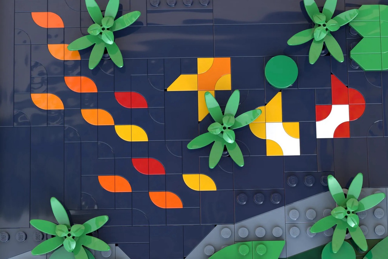 A LEGO® artist transforms a childhood memory of a koi pond into a wall-mounted creation.