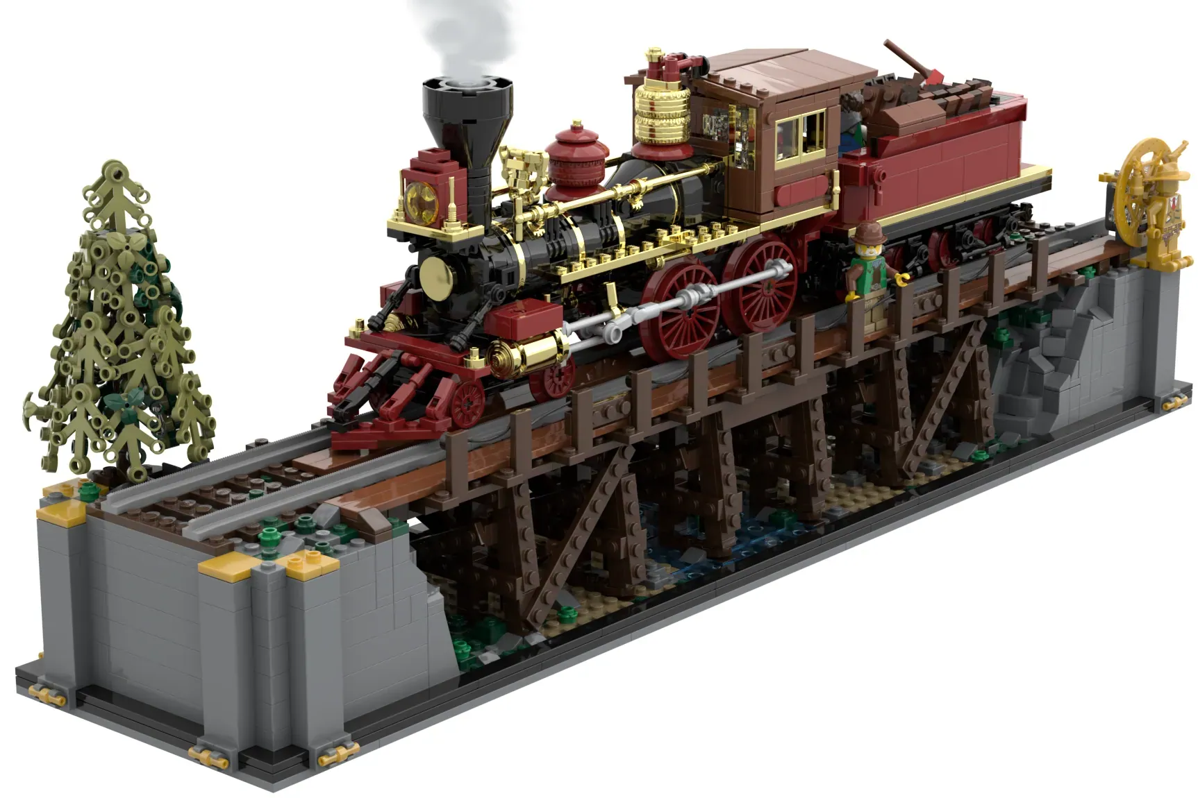 The LEGO® 1800s Railroading | Bridges and Engines project has reached 10,000 votes and is now under official review.