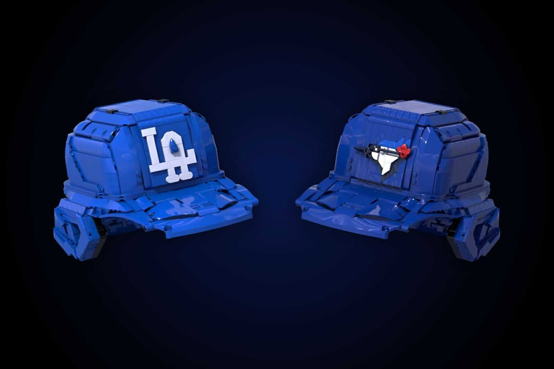 Fan designer Larry_land1 builds a LEGO® Dodgers MLB batting helmet now climbing toward 10,000 votes.
