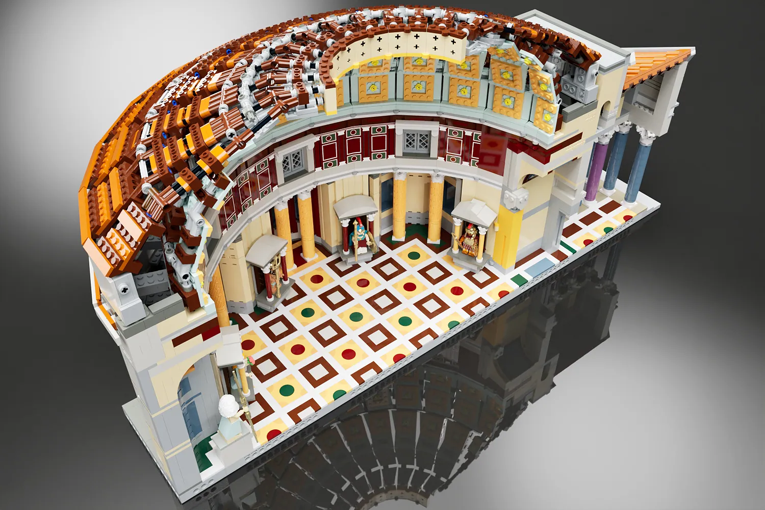 LEGO® Pantheon 124 AD Reaches 10,000 Votes. The Temple of the Gods Awaits LEGO Review — side view