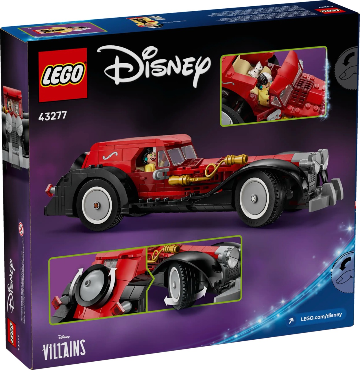 LEGO® 43277 Cruella De Vil’s Car: A Villainous Ride for Disney Fans