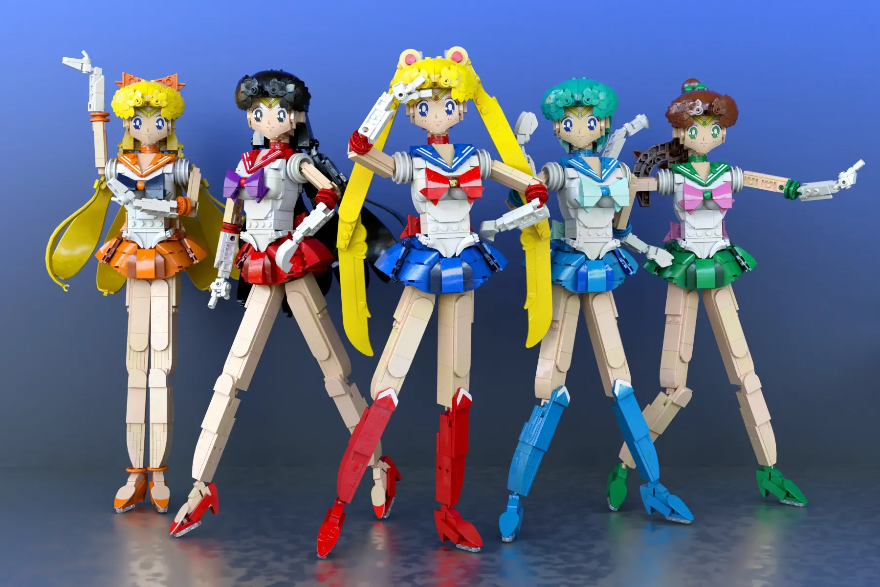 Fan creator teljesnegyzet brings the Sailor Scouts to life with 2416 LEGO® bricks.