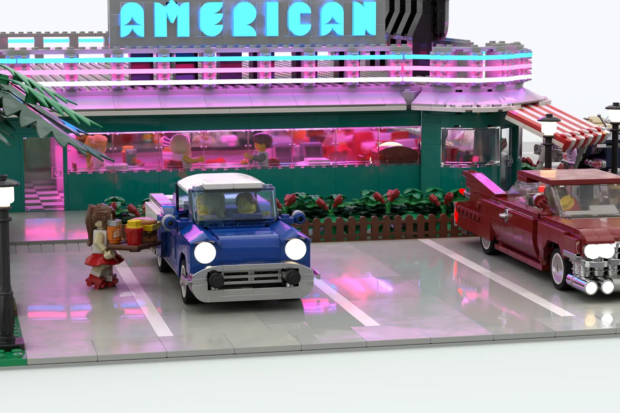 1950s Drive-in Diner With Roller-Skating Waitresses Hits 10,000 on LEGO® Ideas