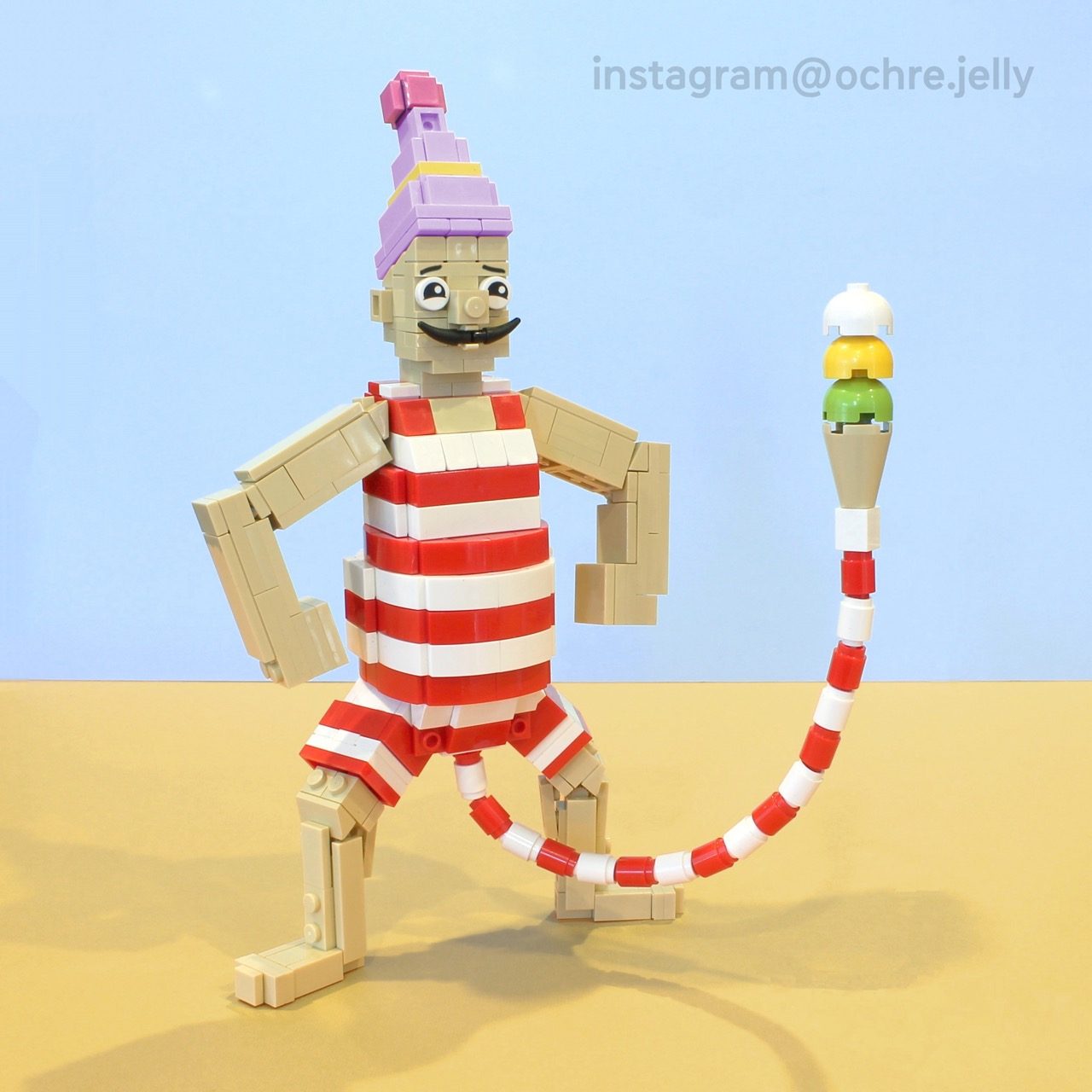 Ochre Jelly LEGO John Dillermand brick-built model