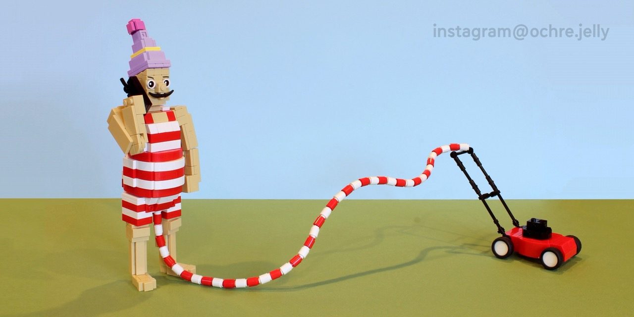 LEGO John Dillermand MOC red and white striped design