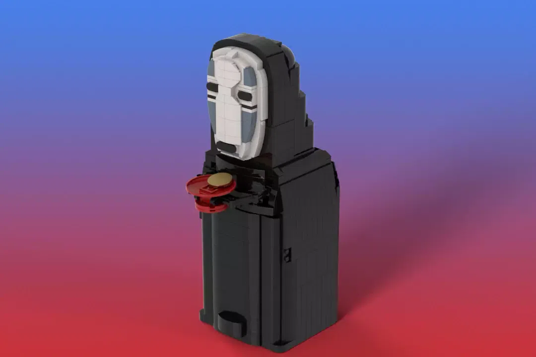 Chihiro & No-Face (Piggy Bank) - A Magia do Studio Ghibli Encontra a Mecânica LEGO®