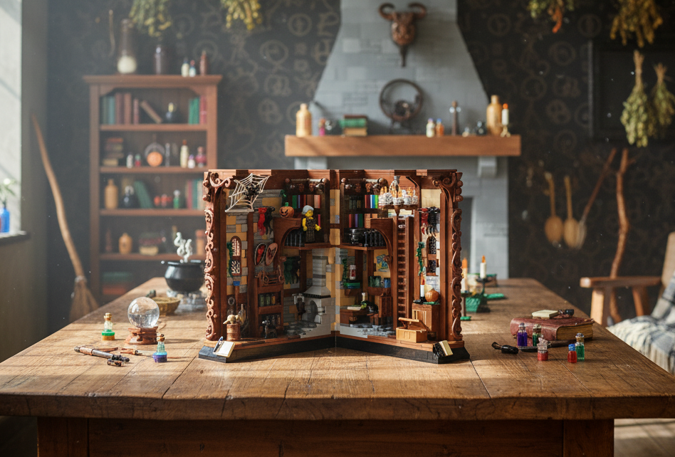 The Witch’s Workshop Booknook: A Spellbinding Shelf Set for LEGO® Fans