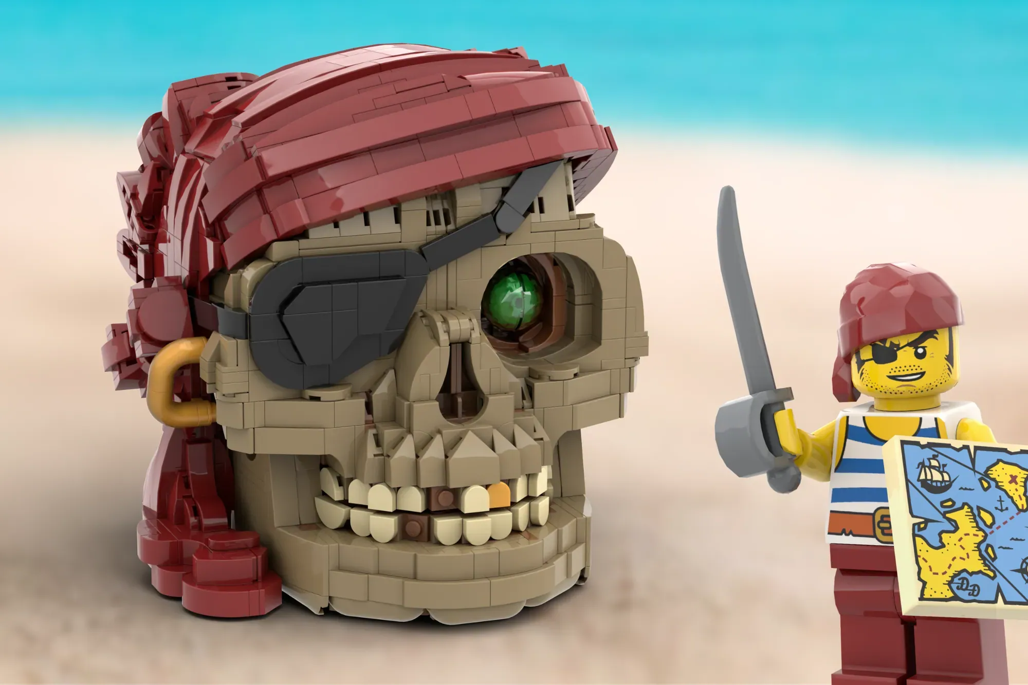 LEGO® Pirate Skull - Hidden Treasures and Secret Keys Await