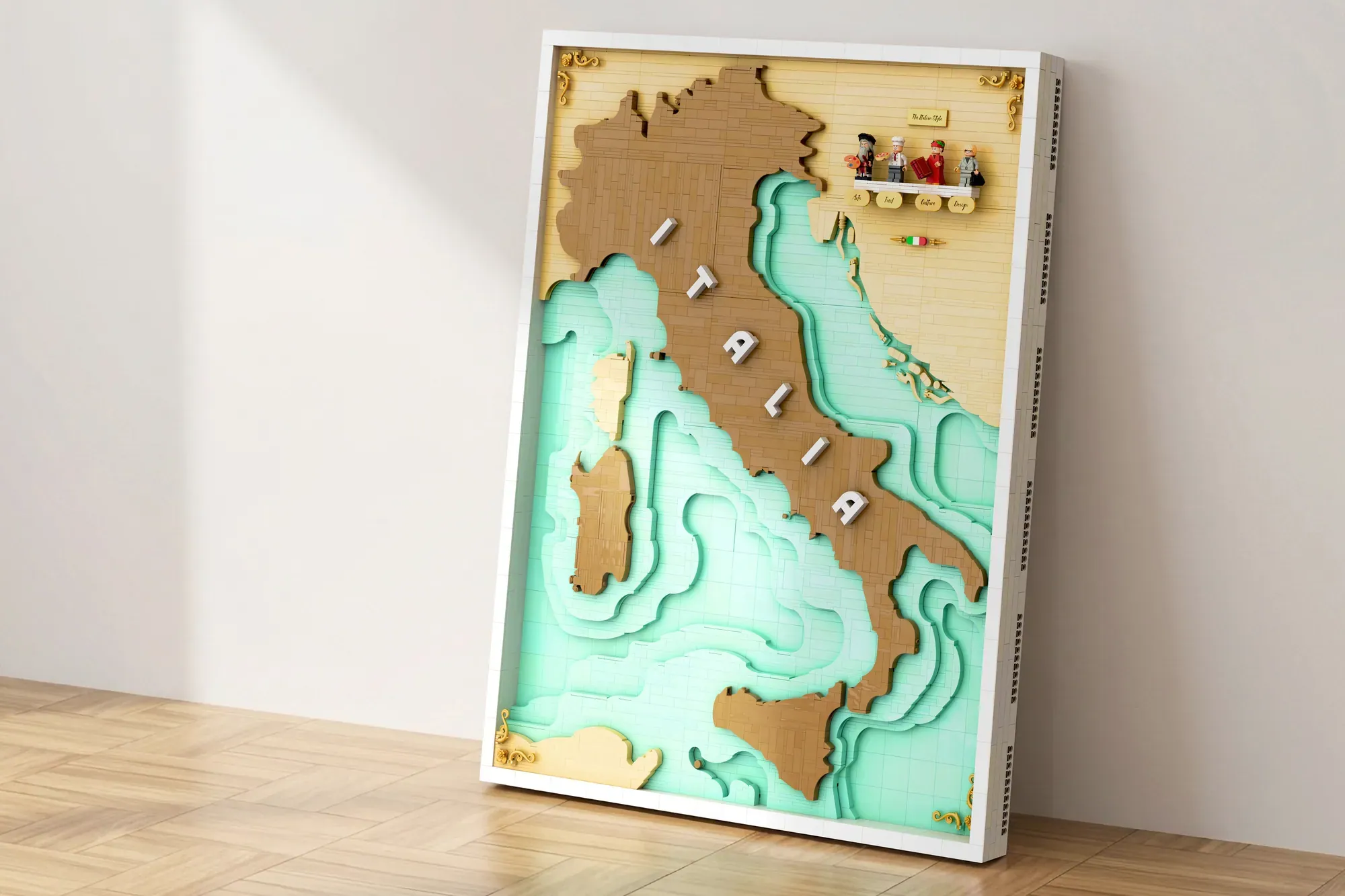 LEGO® Italia 3D Poster - A Stunning Brick-Built Map Without the Studs