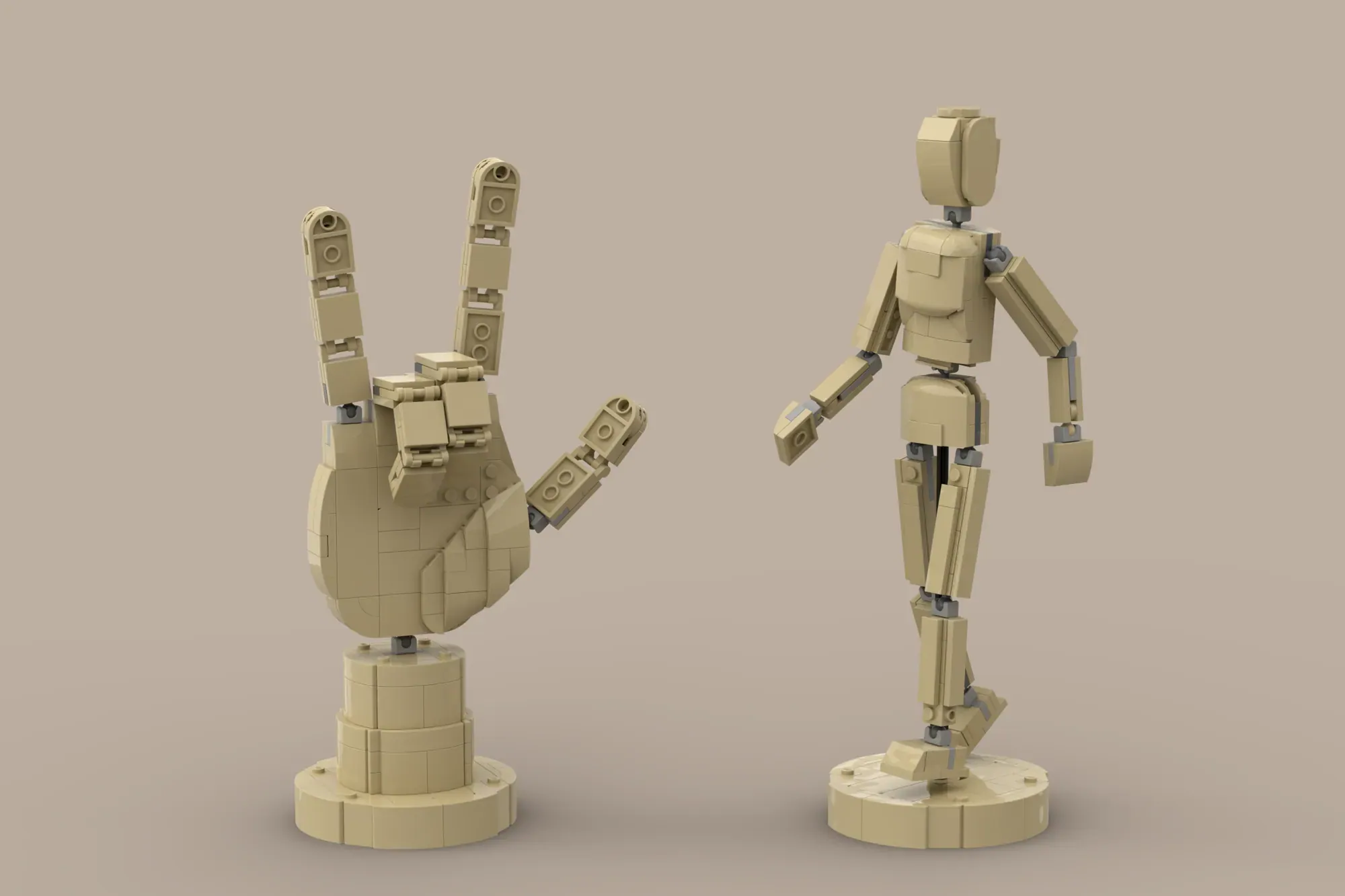 Artist's Wooden Mannequin & Hand - Classic Art Tools Get the LEGO® Treatment