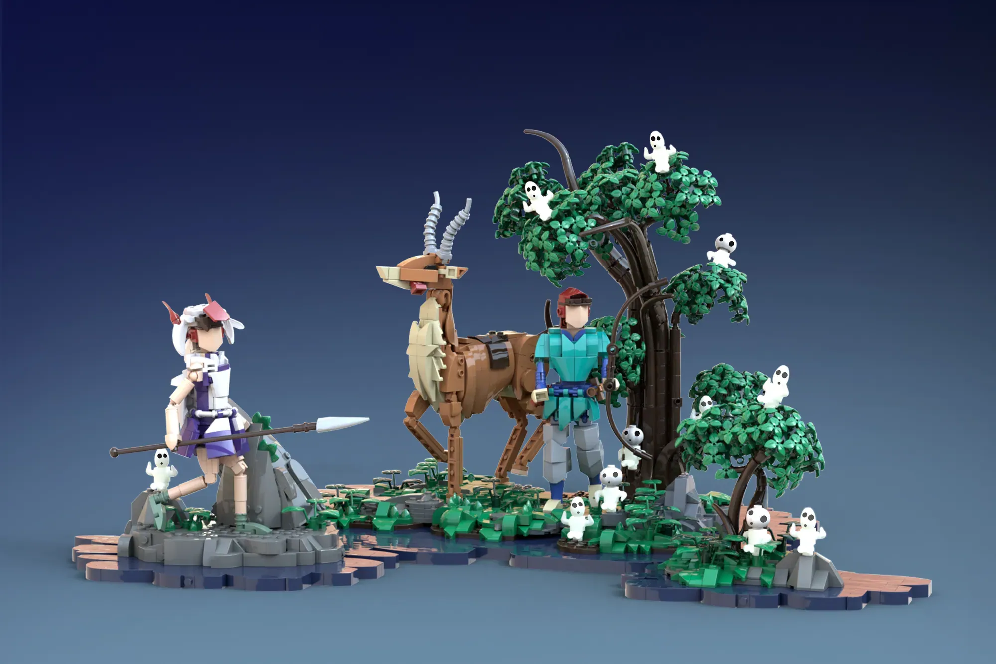Princess Mononoké Forest Spirits - A Stunning Studio Ghibli LEGO® Ideas Set