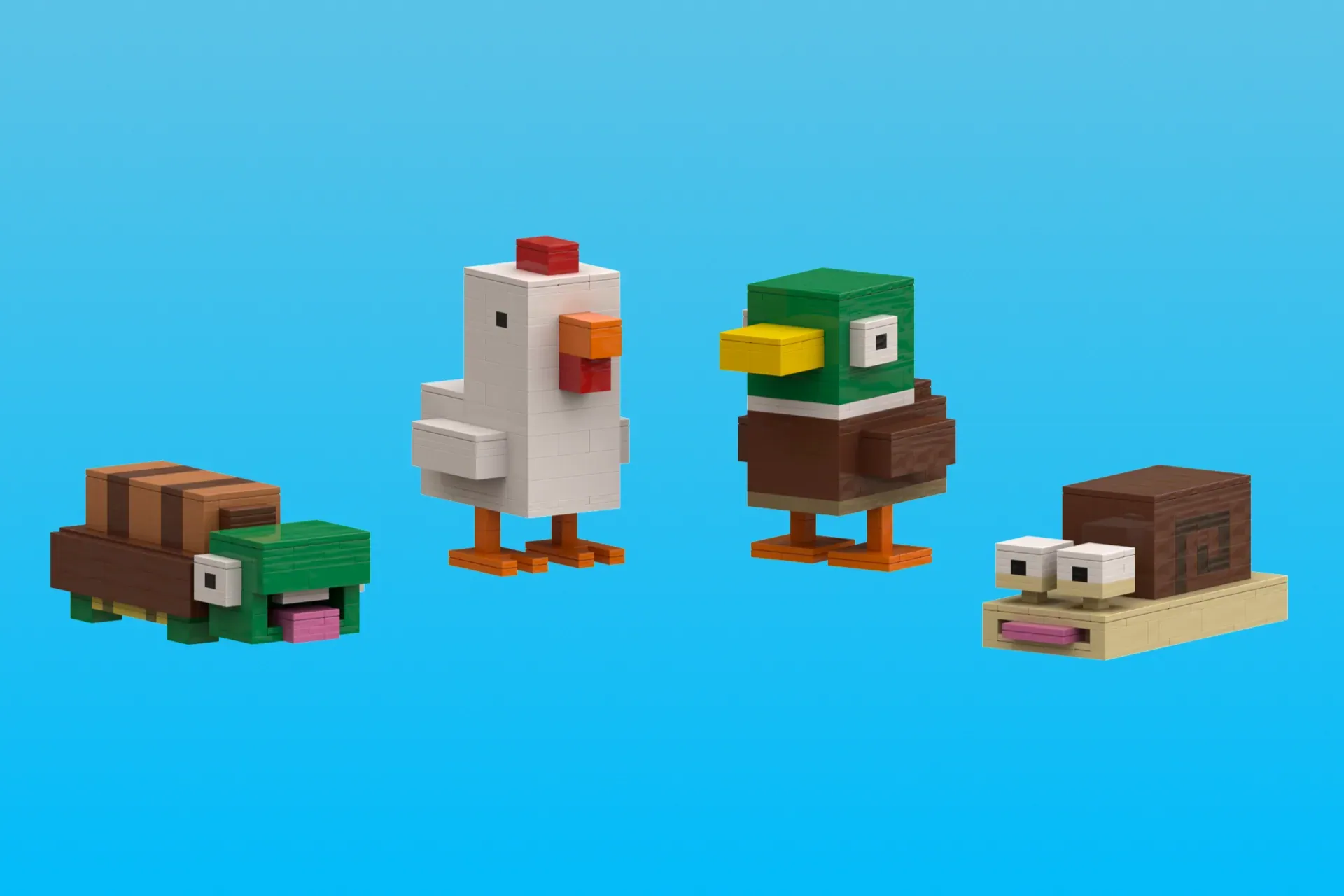 LEGO® Ideas Crossy Road Project Brings Pixel Perfect Gaming to Bricks — finished model
