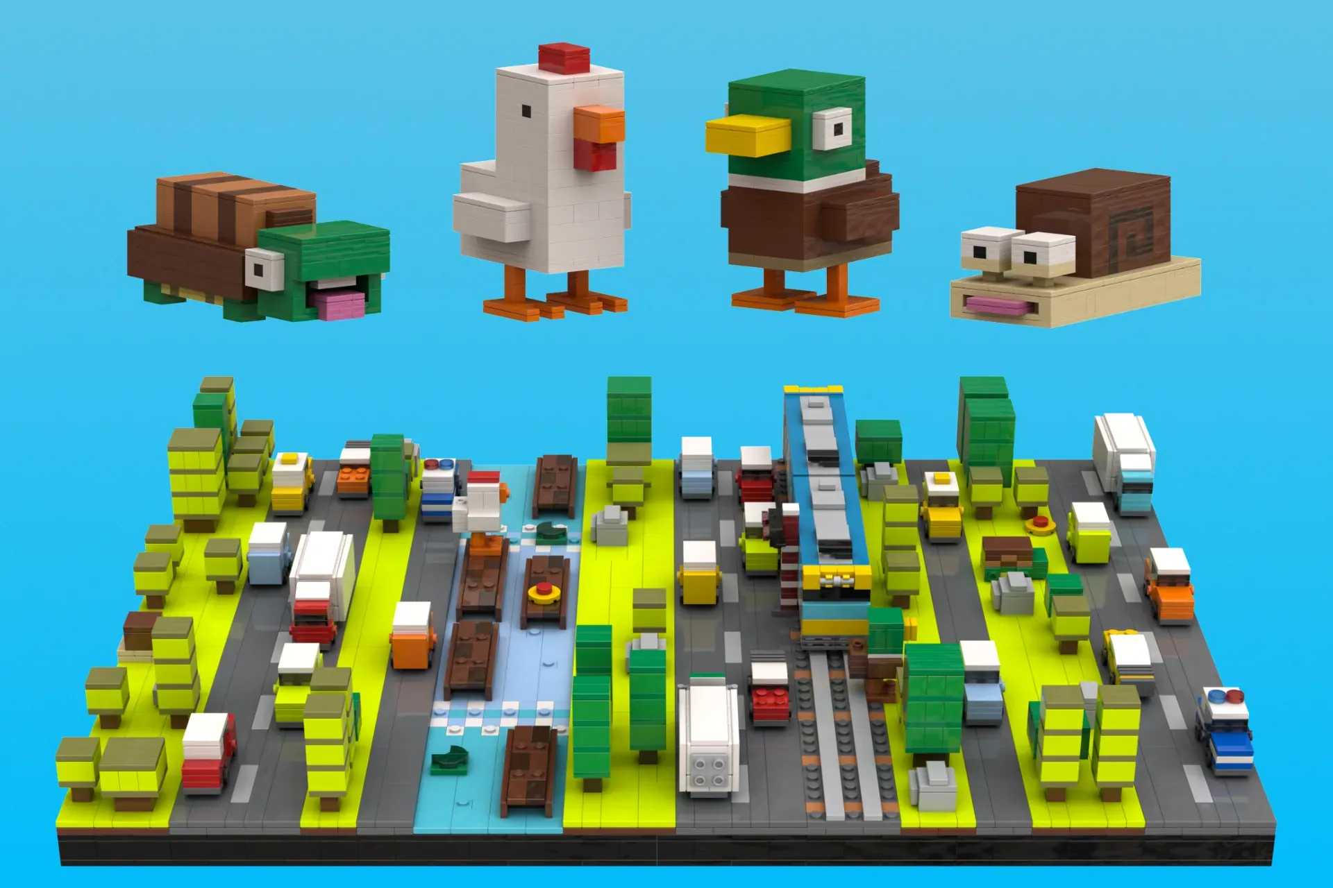 LEGO® Ideas Crossy Road Project Brings Pixel Perfect Gaming to Bricks — detail view