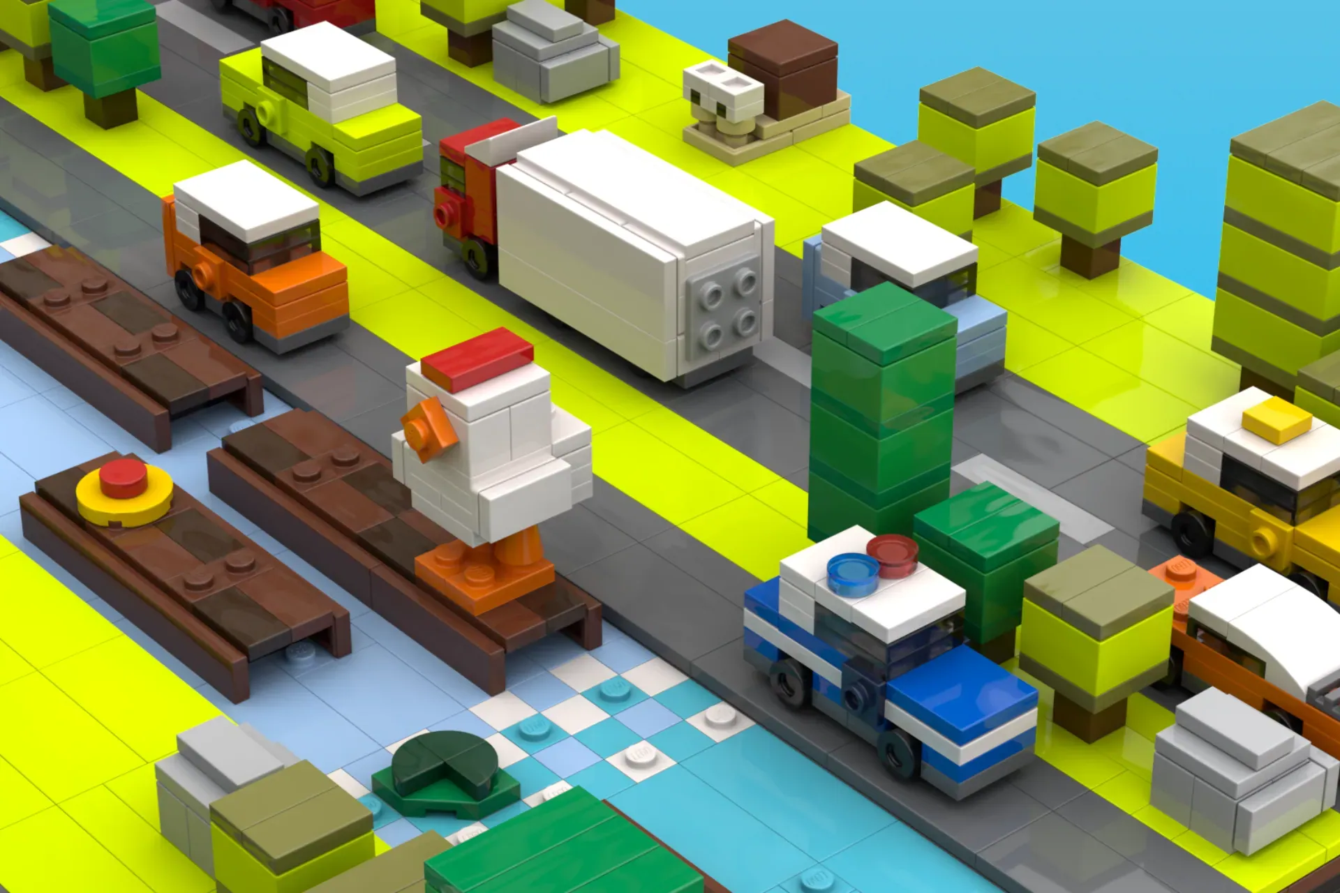 LEGO® Ideas Crossy Road Project Brings Pixel Perfect Gaming to Bricks — side view