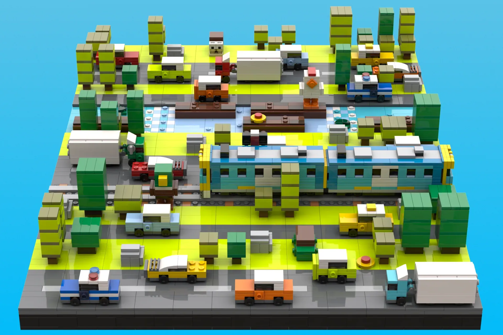 LEGO® Ideas Crossy Road Project Brings Pixel Perfect Gaming to Bricks — build progress