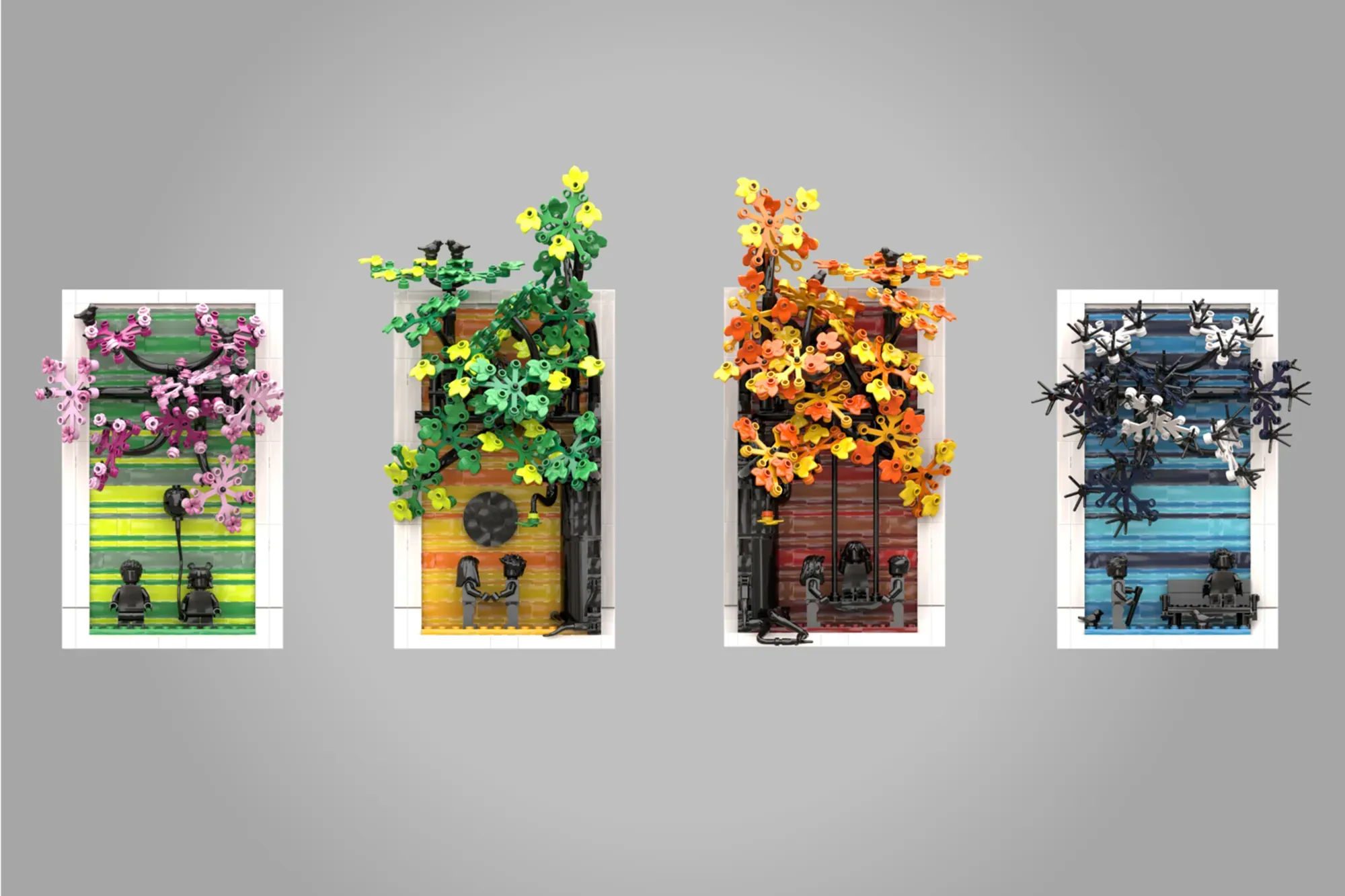 LEGO® Ideas Four Seasons of Life Reaches 10K Supporters with Beautiful Wall Art Design