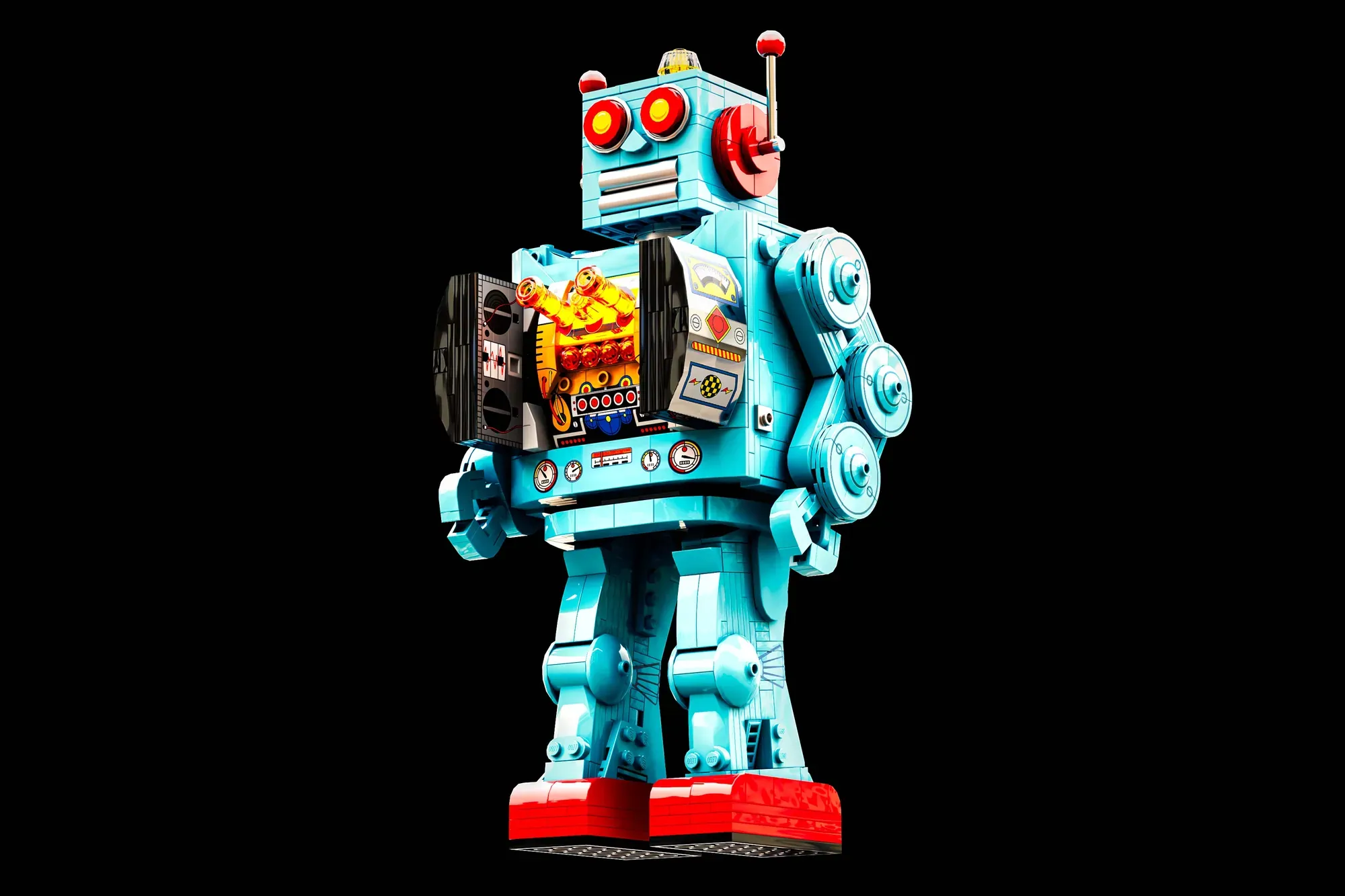 LEGO® Ideas Retro Tin Toy Robot Brings 1950s Sci-Fi Dreams to Life — detail view