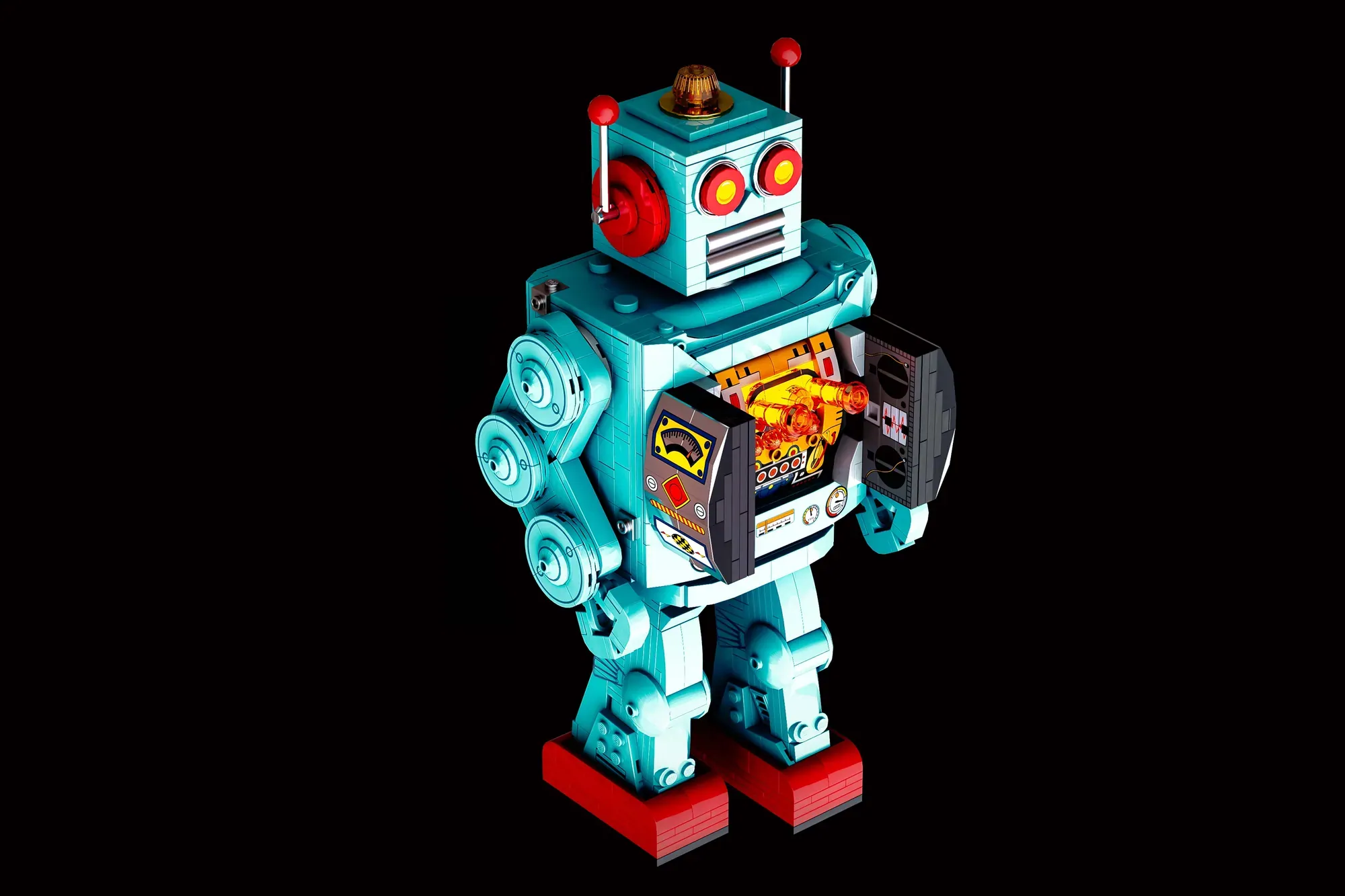 LEGO® Ideas Retro Tin Toy Robot Brings 1950s Sci-Fi Dreams to Life — build progress