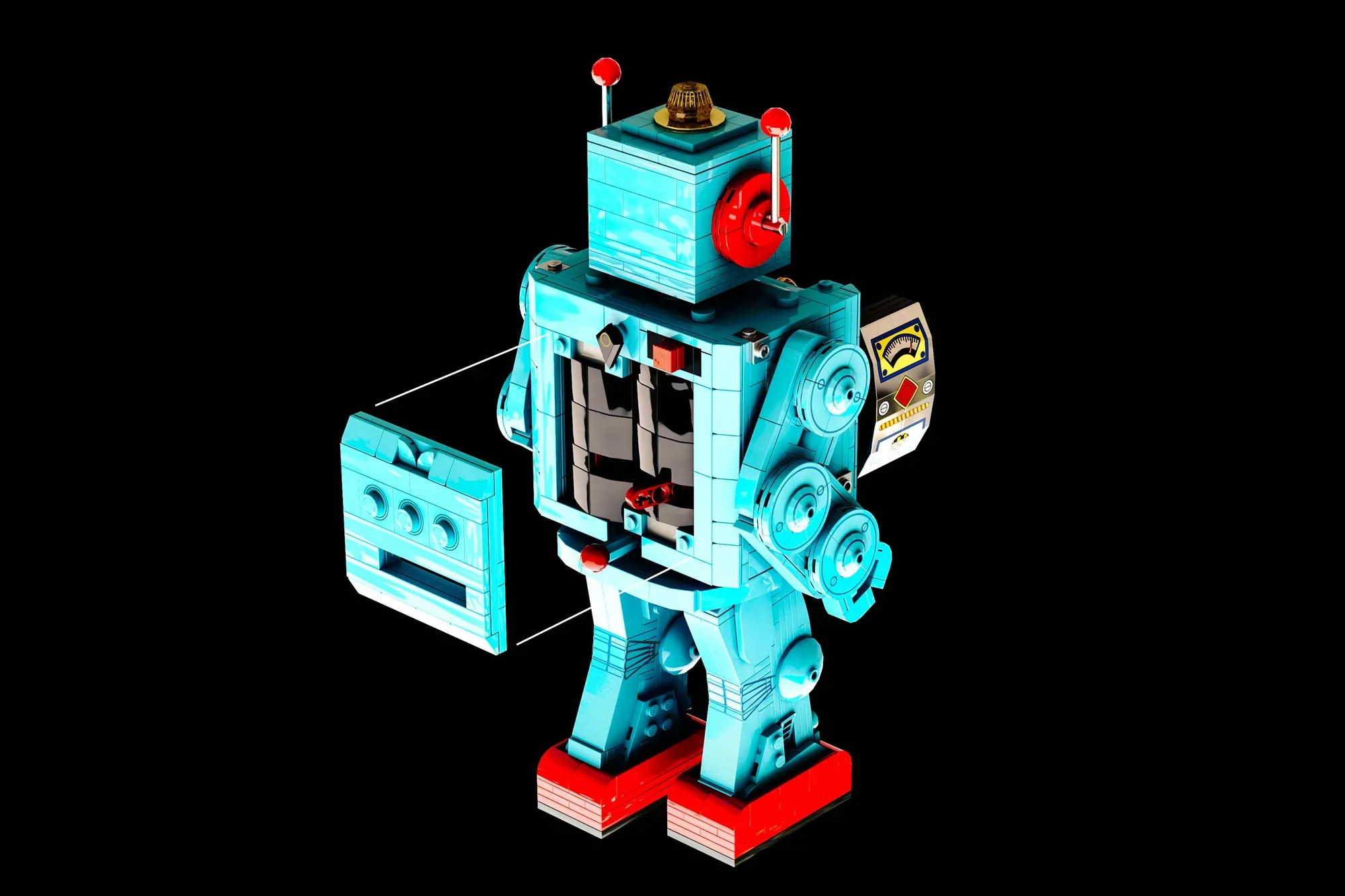LEGO® Ideas Retro Tin Toy Robot Brings 1950s Sci-Fi Dreams to Life — close-up