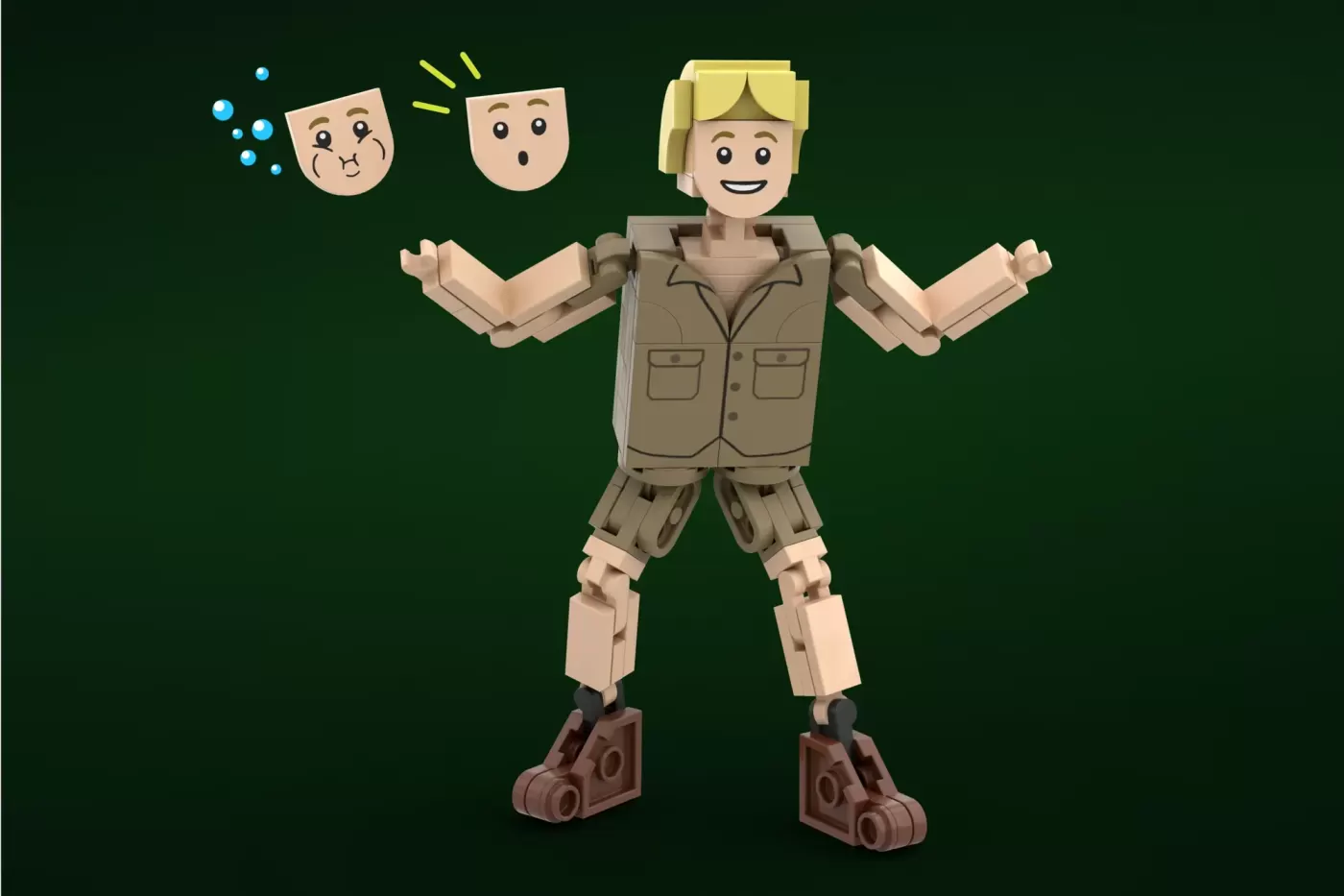 LEGO® Ideas Steve Irwin Crocodile Hunter Set Reaches 10,000 Supporters (10000) — detail view