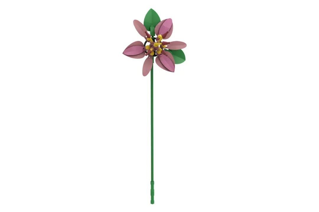 LEGO® Pink Lily Botanical Display Hits 10,000 Supporters on Ideas Platform (10000) — side view