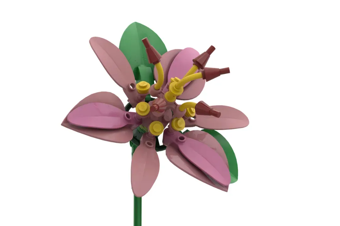 LEGO® Pink Lily Botanical Display Hits 10,000 Supporters on Ideas Platform (10000) — detail view