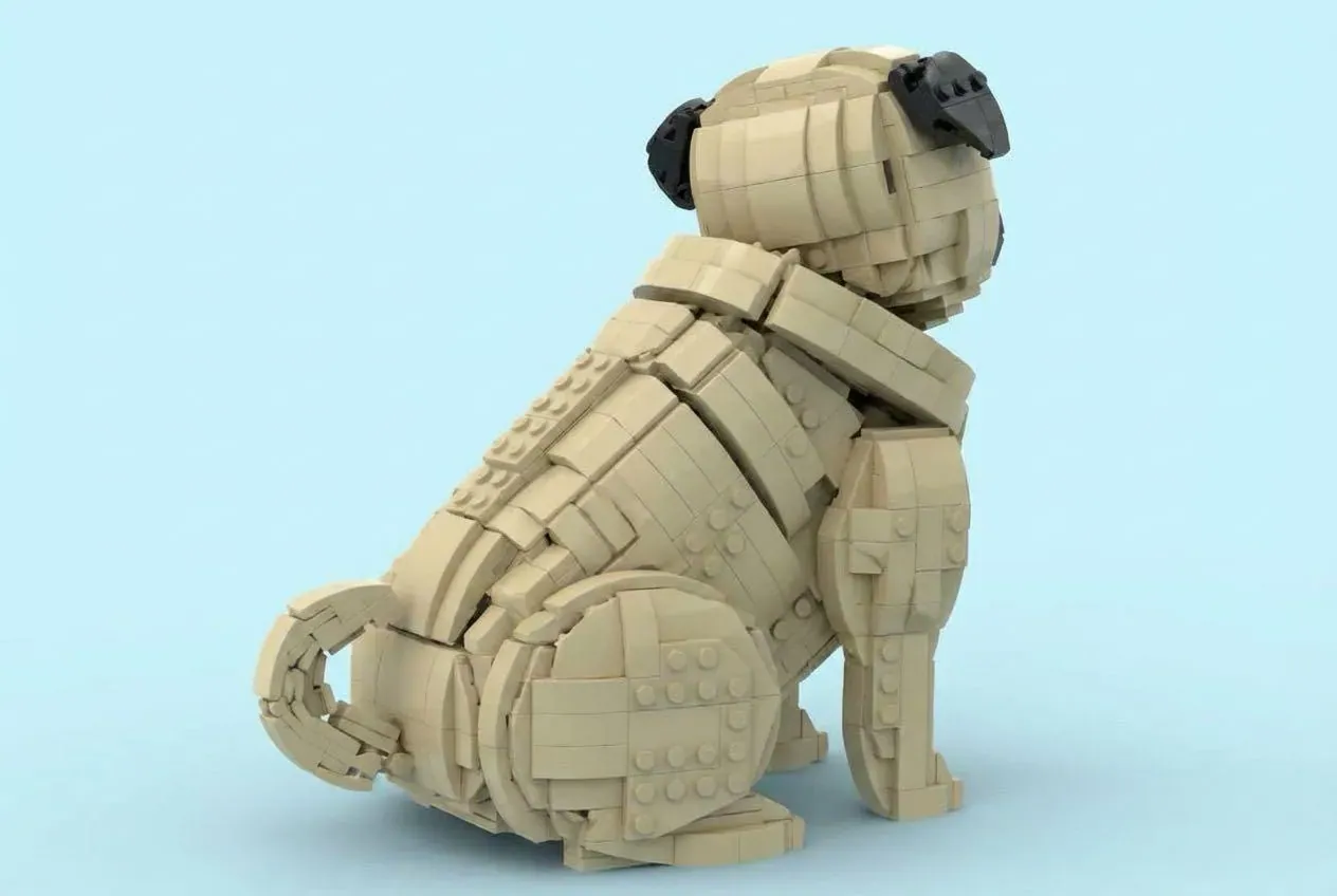 LEGO® Pug Takes a Sit on Ideas Platform - This Chunky Canine Needs Your Support — side view