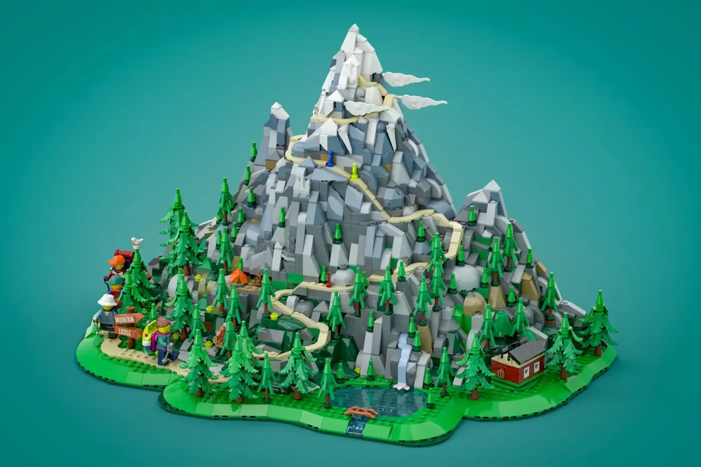 This 1,917-Piece LEGO® Mountain Shrinks as You Climb It