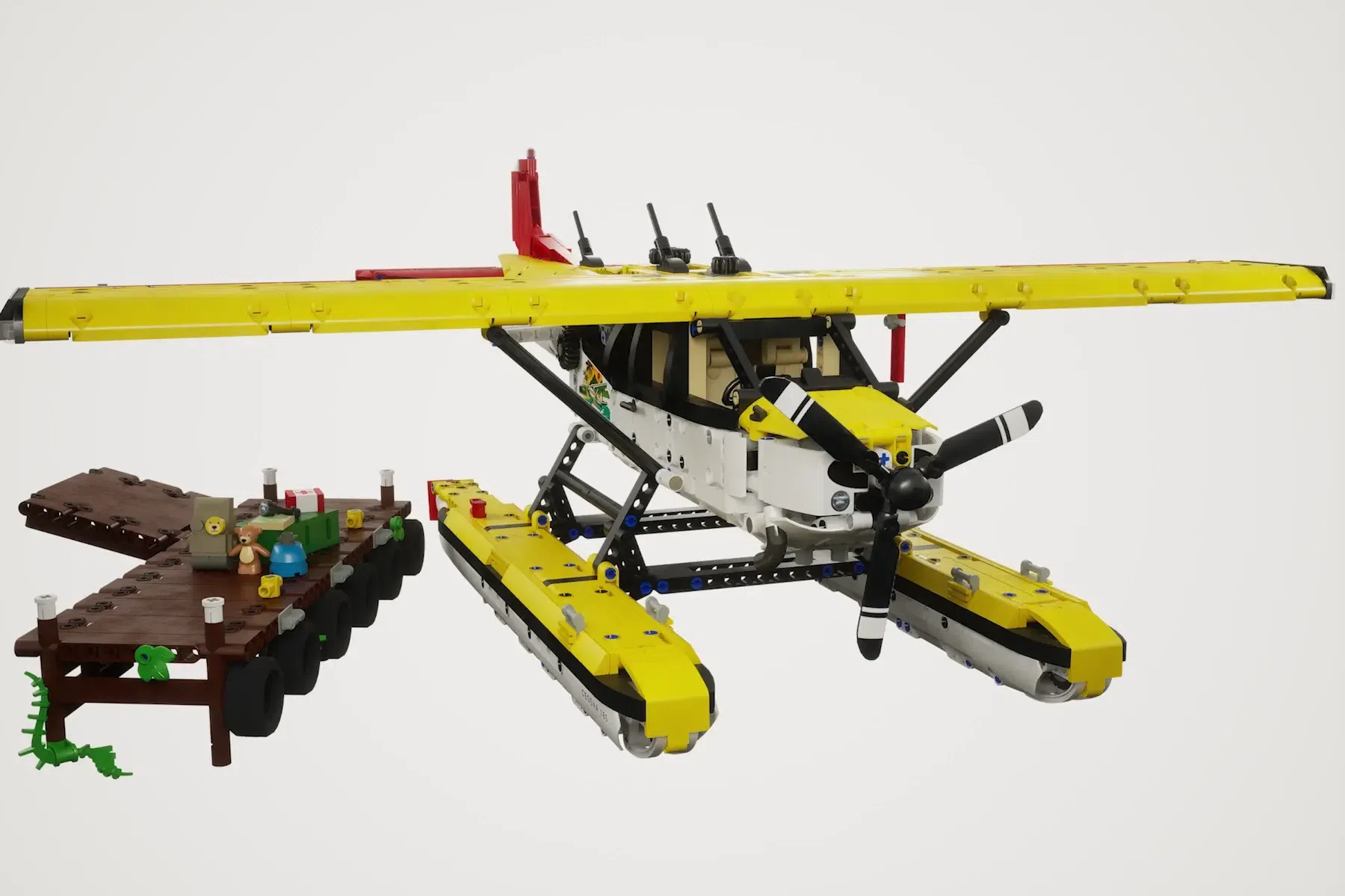 This 2,248-Piece LEGO® Cessna 185 Float Plane Packs a Teddy Bear for the Trip