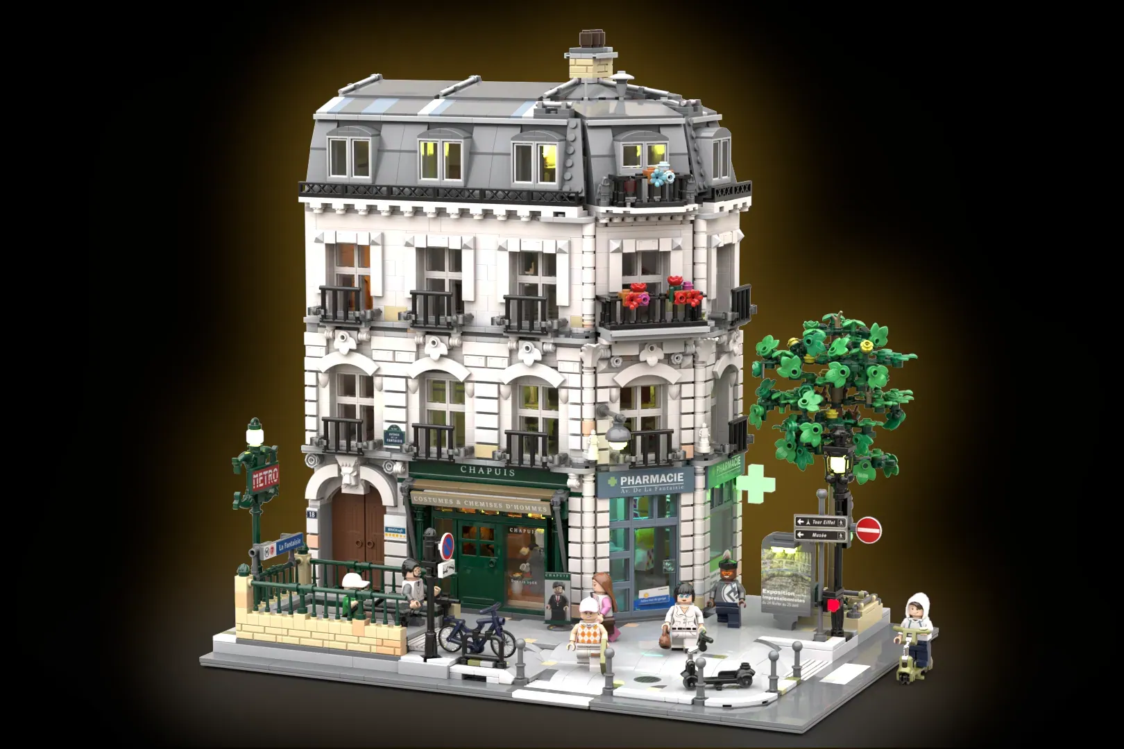 Avenue De La Fantaisie - Mr House Bends a Paris Corner 45 Degrees Across 4,586 Pieces