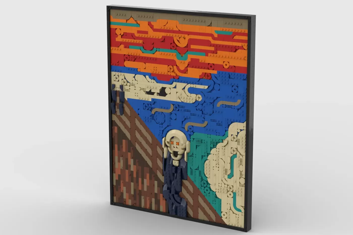 This Brick-Built Version of 'The Scream' Turns Munch's Masterpiece Into a 3D Mosaic