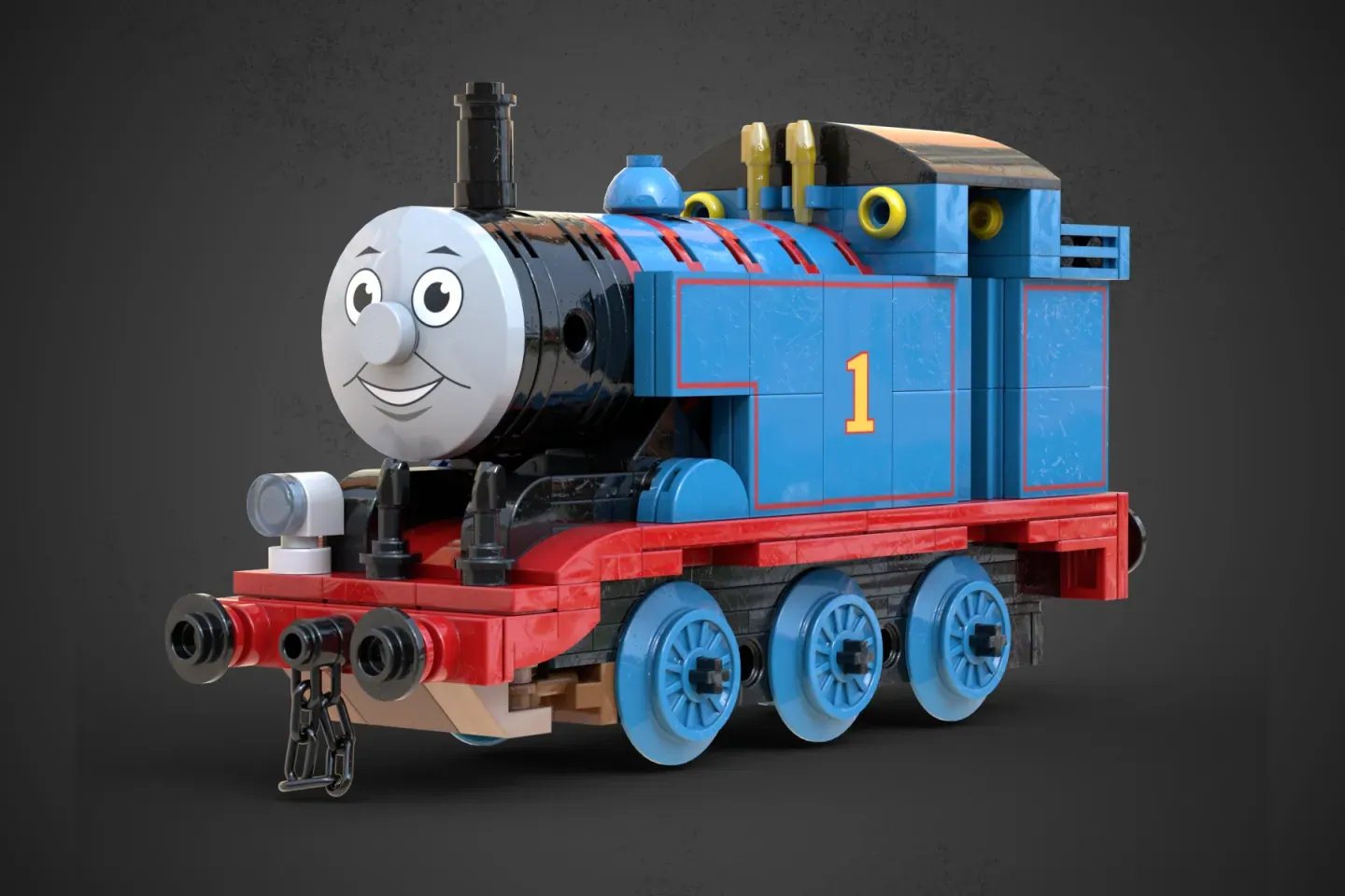 LEGO Thomas the Tank Engine set featuring the smiling blue locomotive with number 1 on red chassis and blue wheels.