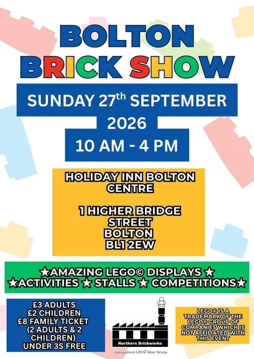 Bolton Brick Show 2026 — LEGO convention, 1 Higher Bridge