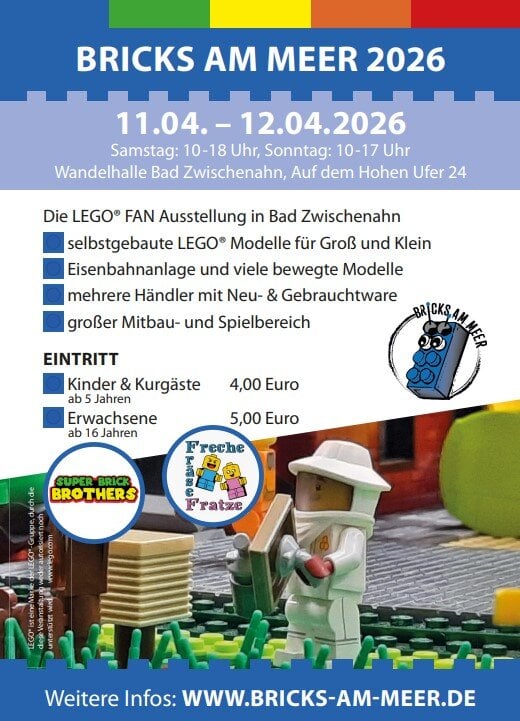 Bricks am Meer 2026 LEGO FAN exhibition — LEGO exposition / exhibition, Auf dem Hohen Ufer 24, Germany
