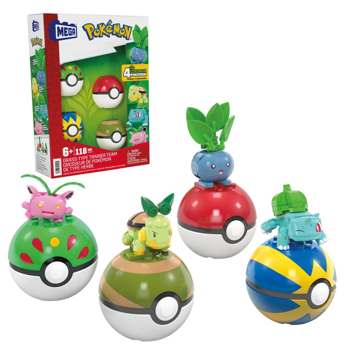 MEGA Pokémon™ 4 Pflanzen-Typ Pokémon Sets