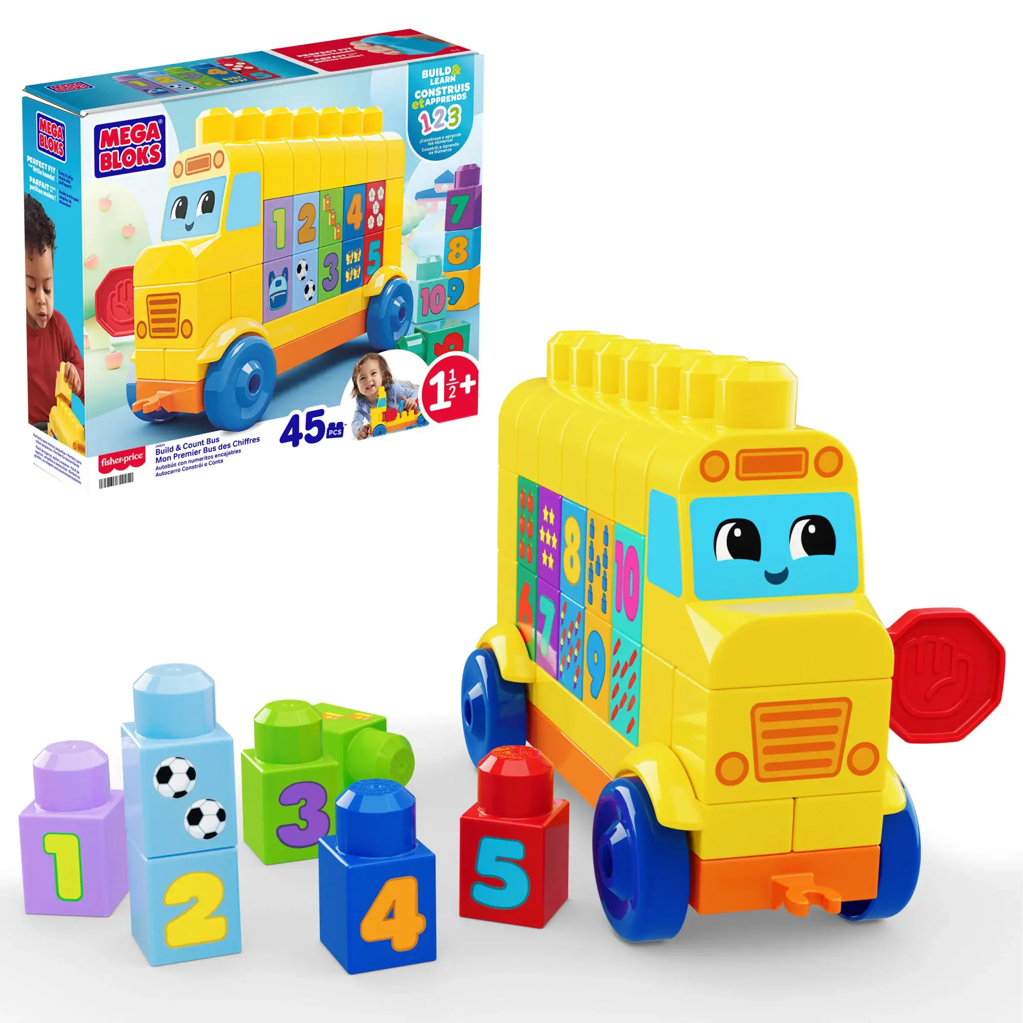 MEGA BLOKS Bau Und Lern Bus Spielbausteine