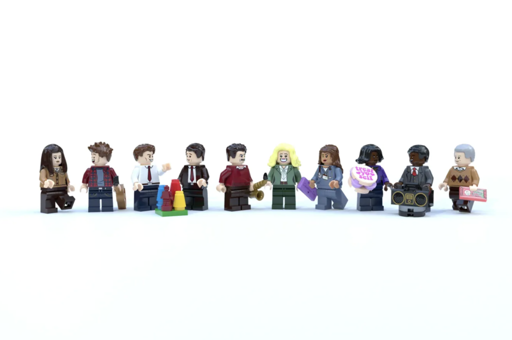 LEGO Ideas for the show Parks and Recreation with all the characters minifigures.